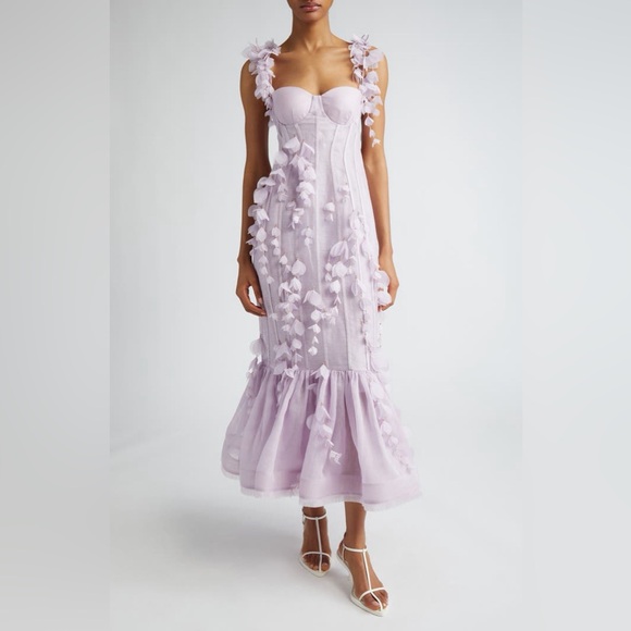 Zimmermann Dresses & Skirts - Zimmermann Dawning Petal Linen-Silk Midi-Dress